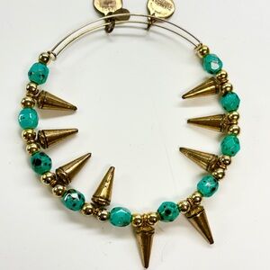 ALEX AND ANI RARE VINTAGE Gold and Turquoise Beaded Bracelet